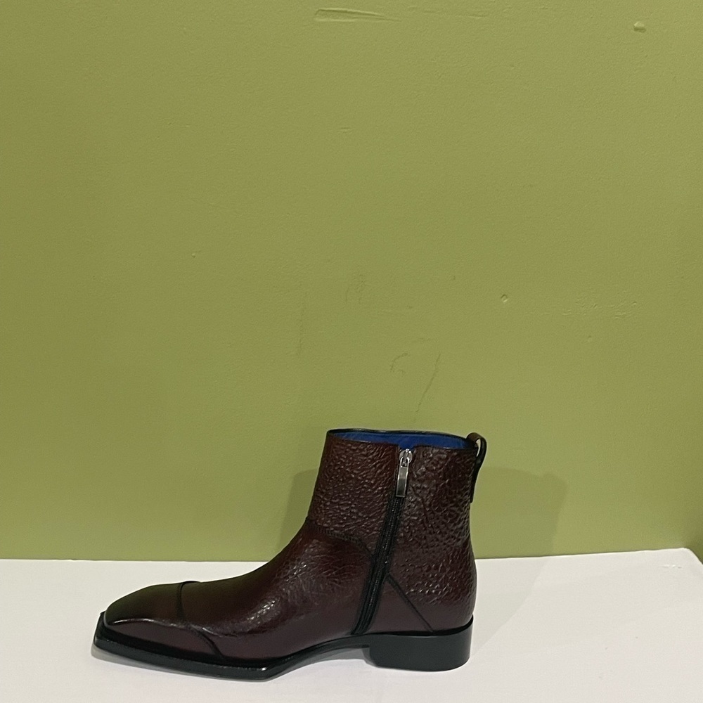Emilio Franco boot burgundy captoe side zipper leather calf - Picture 4 of 6